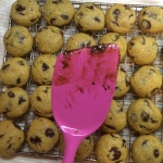 When your spatula is covered in chocolate that is a good sign of a chocolatey cookie!